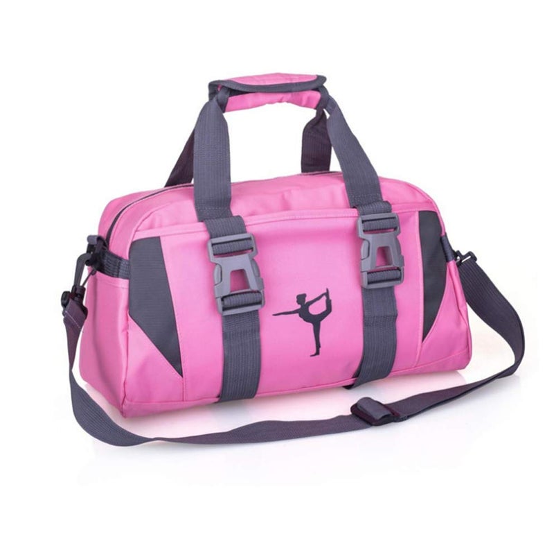 WVMKOR Small/Large Dance Duffle Bag For Girls Sport Gym Bags For Women Yoga Bag (Pink, Small) - Image 1